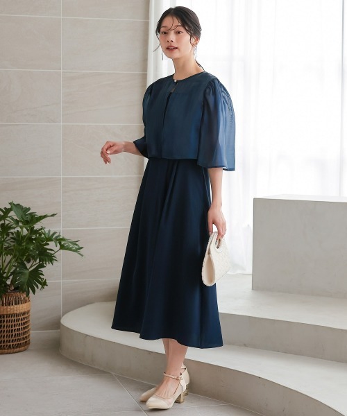 オーガンジー2wayボレロ＋フレアワンピースドレス（ドレス）｜Jolie et