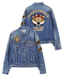 アヴィレックス　デニムジャケット　ジージャン　メンズ　サイズL ロゴ　刺繍 AVIREX デニムジャケット gジャン 「CROSSOVER」G-JACKET / G