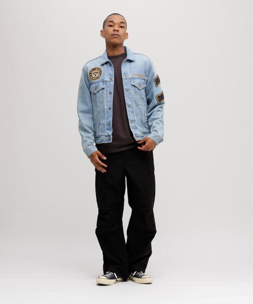 AVIREX アヴィレックス　デニム　ベスト　y2k デニムベスト】AVIREX ポケット 刺繍 L 古着 - メルカリ