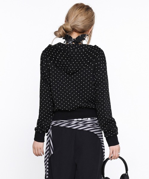 gossip！ロサンゼルス（ゴシップロサンゼルス）の「Y2K 着回し力バツグン！ゆるっとラフな万能ショートジップドット柄パーカーUV対策（パーカー・レディース・ドット・FREE）」の8枚目の写真