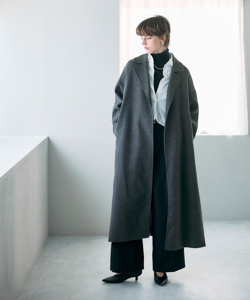 ウールメルトンロングリバーコート（その他アウター）｜N.O.R.C