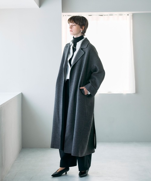 ウールメルトンロングリバーコート（その他アウター）｜N.O.R.C