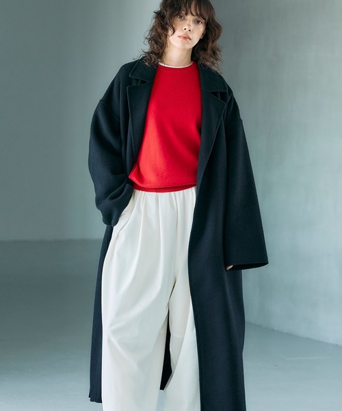 N.O.R.C（ノーク）の「ウールメルトンロングリバーコート（その他アウター・レディース・チャコール/ブラック/キャメル/サックスブルー・S/M/L）」の20枚目の写真