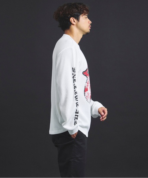 JACKROSE（ジャックローズ）の「B-TRS-Lips&Tongue サーマルLSTEE（Tシャツ/カットソー・メンズ・ホワイト/レッド/ブラック・M/L）」の12枚目の写真