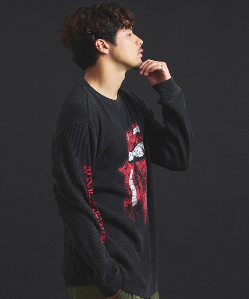 JACKROSE（ジャックローズ）の「B-TRS-Lips&Tongue サーマルLSTEE（Tシャツ/カットソー・メンズ・ホワイト/レッド/ブラック・M/L）」の9枚目の写真