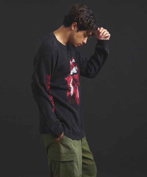 JACKROSE（ジャックローズ）の「B-TRS-Lips&Tongue サーマルLSTEE（Tシャツ/カットソー・メンズ・ホワイト/レッド/ブラック・M/L）」の21枚目の写真