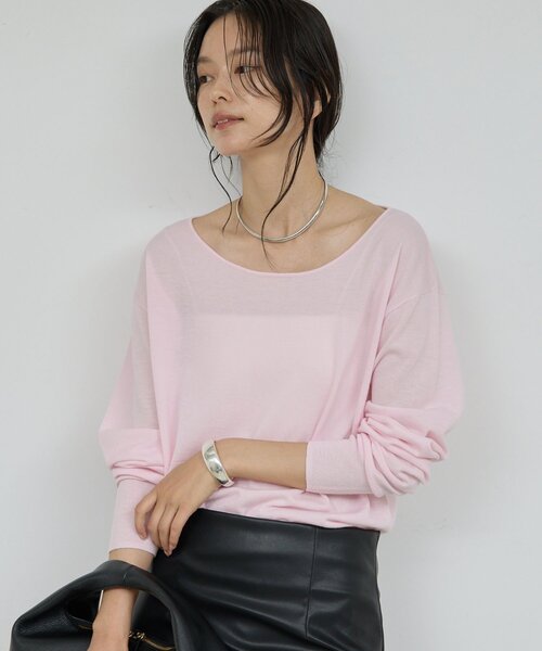 GALLARDAGALANTE（ガリャルダガランテ）の「【手洗い可】メリノウールニットプルオーバー（ニット/セーター・レディース・グレー/オフホワイト/ピンク/ブルー・FREE）」の4枚目の写真