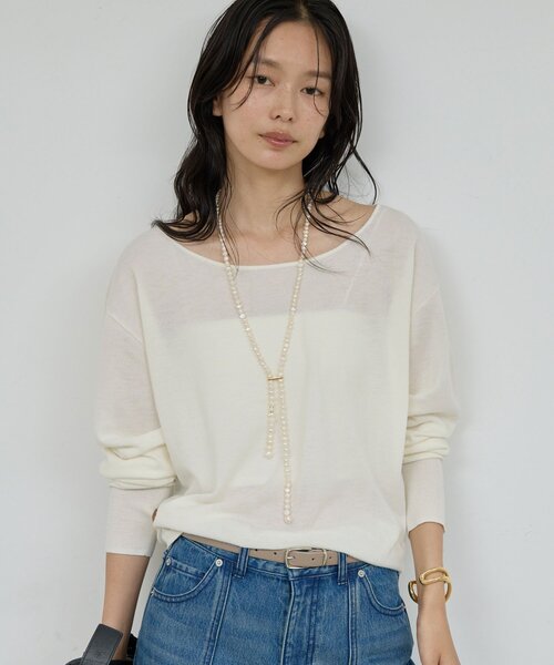 GALLARDAGALANTE（ガリャルダガランテ）の「【手洗い可】メリノウールニットプルオーバー（ニット/セーター・レディース・グレー/オフホワイト/ピンク/ブルー・FREE）」の8枚目の写真