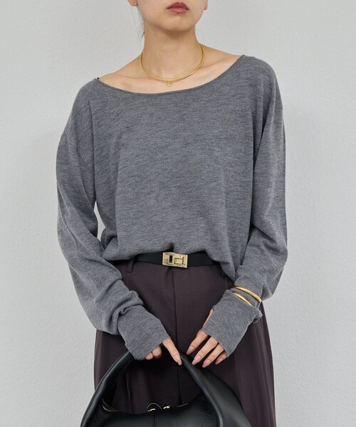 GALLARDAGALANTE（ガリャルダガランテ）の「【手洗い可】メリノウールニットプルオーバー（ニット/セーター・レディース・グレー/オフホワイト/ピンク/ブルー・FREE）」の15枚目の写真