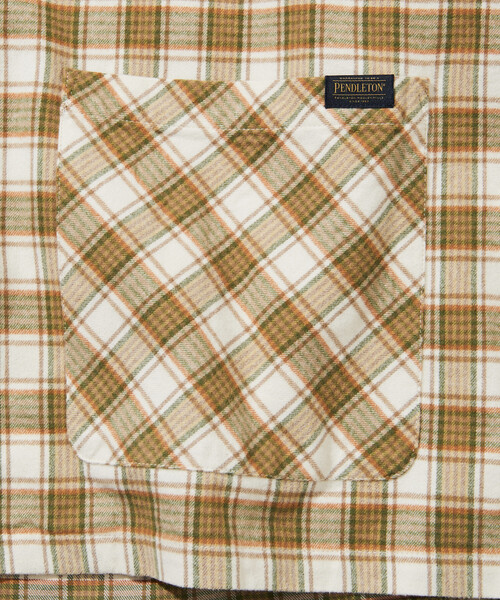 PENDLETON（ペンドルトン）の「PENDLETON/ペンドルトン 別注 コットンシャギー オープンカラー チェックロングスリーブシャツ（シャツ/ブラウス・メンズ・ネイビー/ブラウン/ナチュラル・MEDIUM/LARGE）」の19枚目の写真