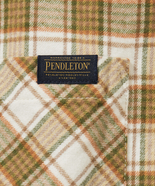 PENDLETON（ペンドルトン）の「PENDLETON/ペンドルトン 別注 コットンシャギー オープンカラー チェックロングスリーブシャツ（シャツ/ブラウス・メンズ・ネイビー/ブラウン/ナチュラル・MEDIUM/LARGE）」の20枚目の写真