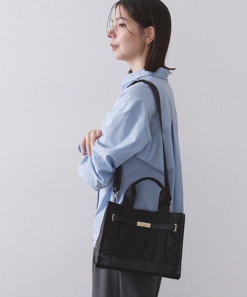 OPAQUE.CLIP（オペークドットクリップ）の「【2WAY】ダイヤキルティングスクエアミドルショルダーバッグ（ショルダーバッグ・レディース・ブラウン系その他/チャコールグレー/ブラック・00）」の8枚目の写真