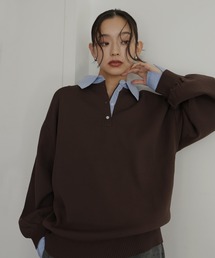 hellam（へラム）の「フェイクレイヤード シャツ襟ポロ（ポロシャツ）」