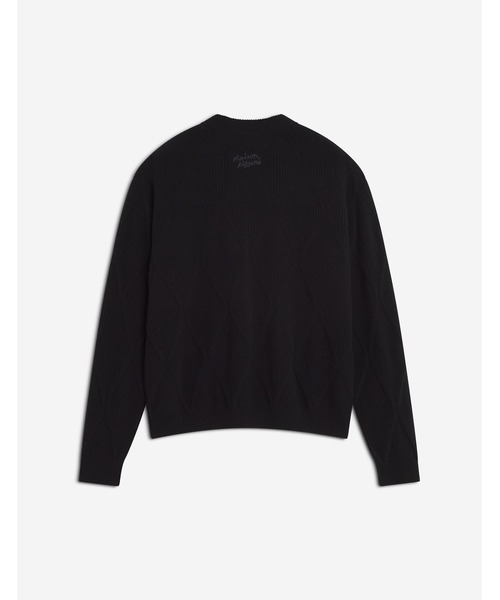 Maison Kitsune（メゾンキツネ）の「TEXTURED WOOL ARGYLE CARDIGAN（カーディガン/ボレロ・メンズ・ブラック・S/M/L）」の3枚目の写真