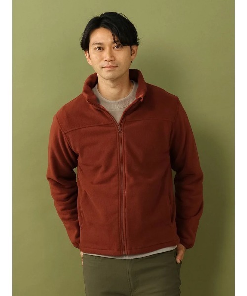 HARUYAMA(ハルヤマ)の「【発熱】長袖 フリース ジャケット サーモソーラー素材使用(ブルゾン・メンズ・チャコールグレー/ネイビー/オレンジ・S/M/L)」の3枚目の写真