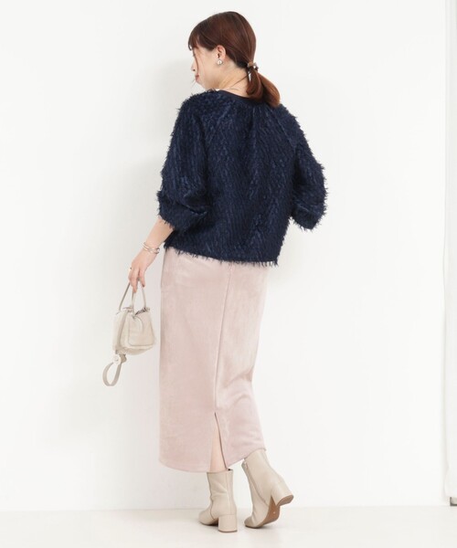 MICO COULIER（ミコクリエ）の「フェザージャガードブルゾン（ブルゾン・レディース・チャコールグレー/ベビーピンク/ネイビー・38）」の8枚目の写真