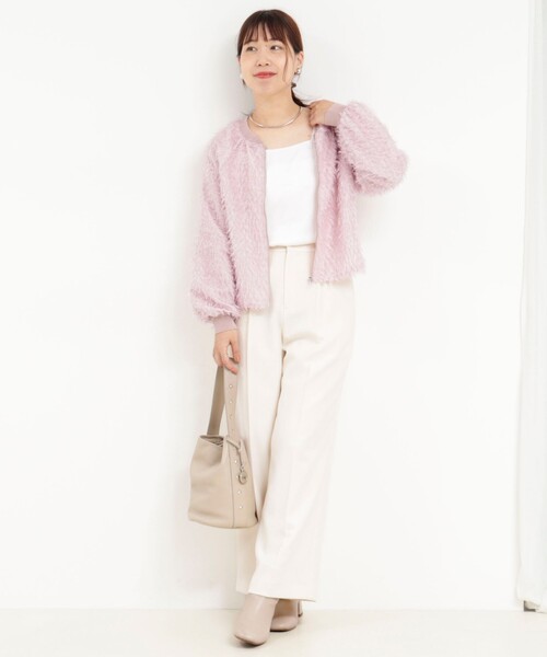 MICO COULIER（ミコクリエ）の「フェザージャガードブルゾン（ブルゾン・レディース・チャコールグレー/ベビーピンク/ネイビー・38）」の12枚目の写真