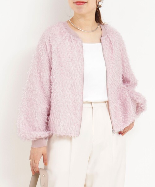 MICO COULIER（ミコクリエ）の「フェザージャガードブルゾン（ブルゾン・レディース・チャコールグレー/ベビーピンク/ネイビー・38）」の13枚目の写真