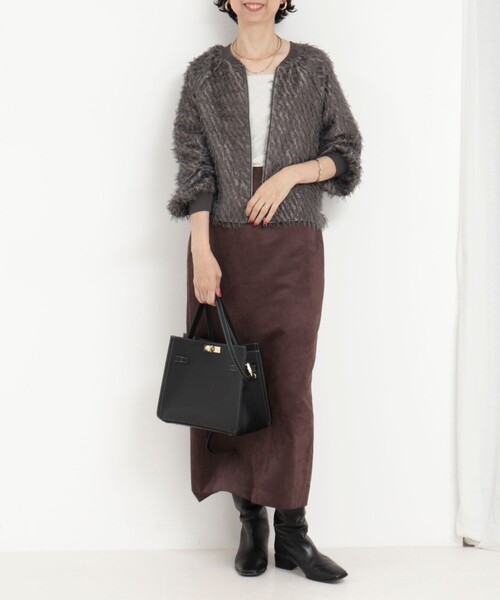 MICO COULIER（ミコクリエ）の「フェザージャガードブルゾン（ブルゾン・レディース・チャコールグレー/ベビーピンク/ネイビー・38）」の19枚目の写真