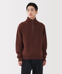 ハーフジップ」に該当するメンズのニット/セーター（レッド/赤色系