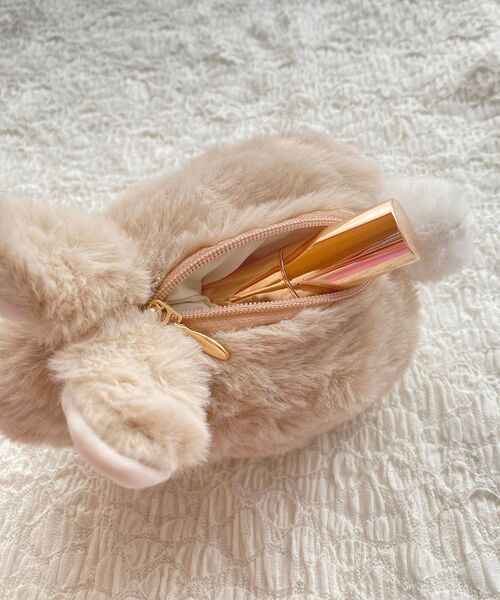 MAJESTIC LEGON（マジェスティックレゴン）の「モチーフアニマルポーチ（ポーチ・レディース・オフホワイト/ホワイト系その他2/ベージュ/A/ホワイト系その他/ライトグレー・FREE）」の9枚目の写真