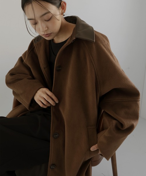 hellam（へラム）の「モッサ ベルト付きロングコート（ダウンジャケット/コート・レディース・ブラック/ブラウン/チャコール/オートミール・FREE）」の22枚目の写真