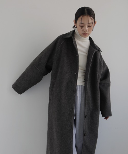 hellam（へラム）の「モッサ ベルト付きロングコート（ダウンジャケット/コート・レディース・ブラック/ブラウン/チャコール/オートミール・FREE）」の6枚目の写真