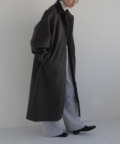 hellam（へラム）の「モッサ ベルト付きロングコート（ダウンジャケット/コート・レディース・ブラック/ブラウン/チャコール/オートミール・FREE）」の10枚目の写真