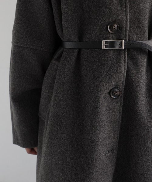 hellam（へラム）の「モッサ ベルト付きロングコート（ダウンジャケット/コート・レディース・ブラック/ブラウン/チャコール/オートミール・FREE）」の9枚目の写真