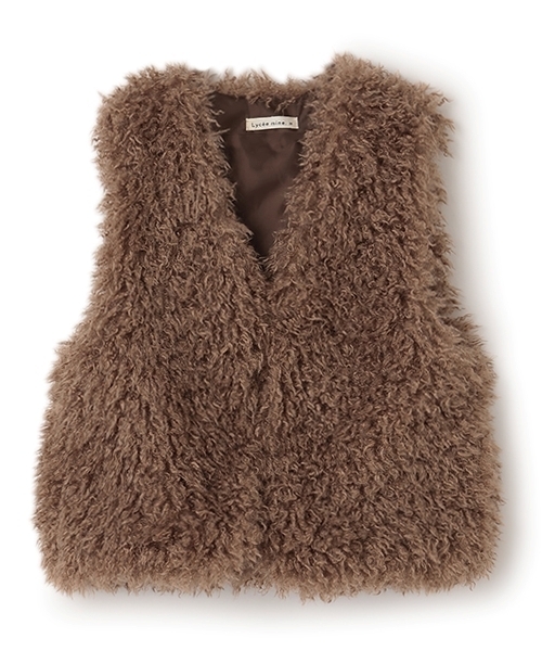 Lycee mine(リセマイン)の「【ふわふわやわらか】ファーベスト(ベスト・キッズ・アイボリー/チャコール/モカ/ミント・L/M)」の17枚目の写真