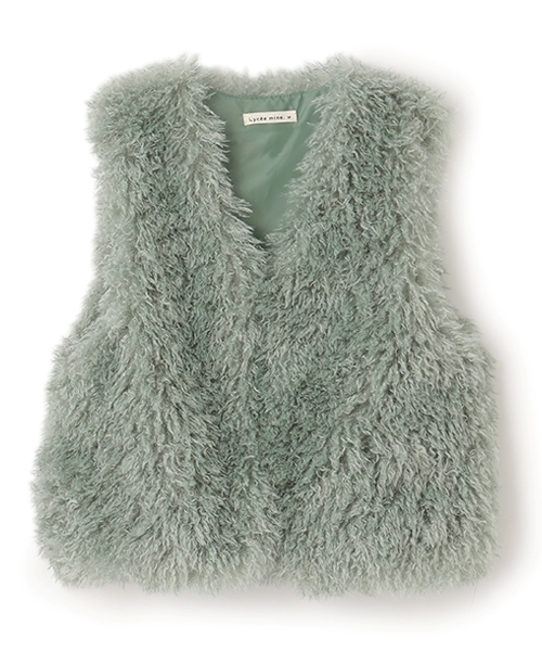 Lycee mine(リセマイン)の「【ふわふわやわらか】ファーベスト(ベスト・キッズ・アイボリー/チャコール/モカ/ミント・L/M)」の11枚目の写真