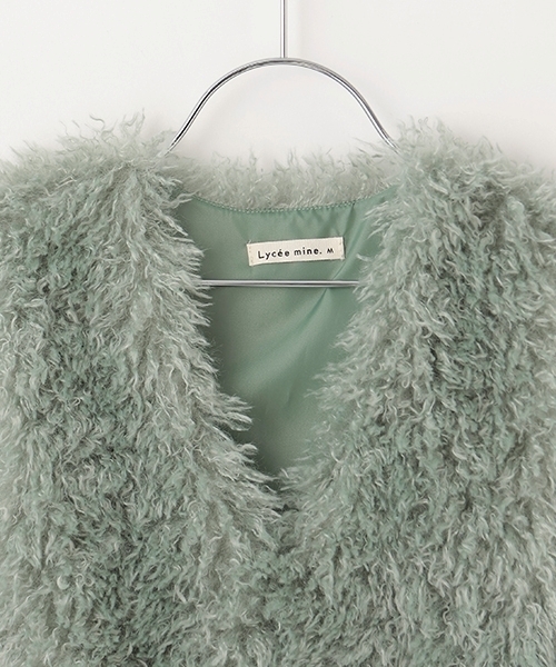 Lycee mine(リセマイン)の「【ふわふわやわらか】ファーベスト(ベスト・キッズ・アイボリー/チャコール/モカ/ミント・L/M)」の13枚目の写真