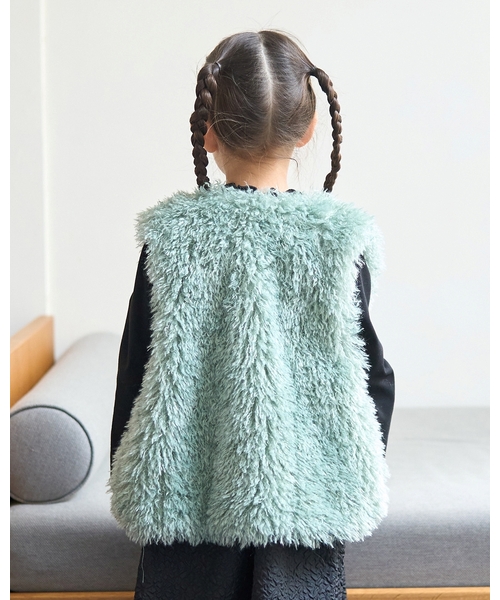 Lycee mine(リセマイン)の「【ふわふわやわらか】ファーベスト(ベスト・キッズ・アイボリー/チャコール/モカ/ミント・L/M)」の22枚目の写真