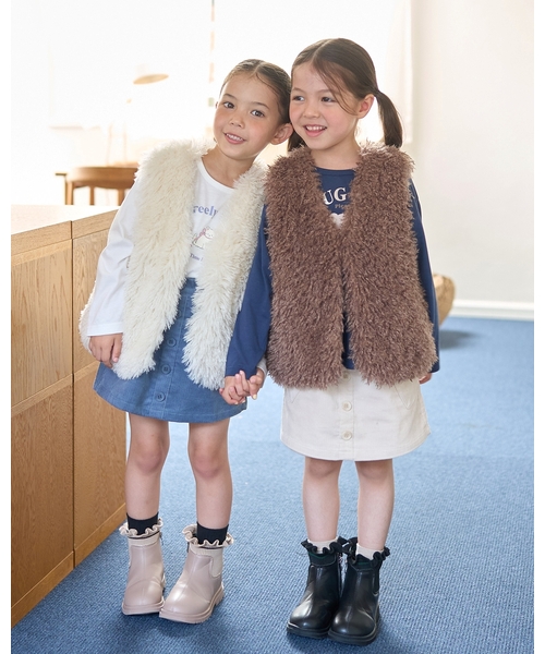 Lycee mine(リセマイン)の「【ふわふわやわらか】ファーベスト(ベスト・キッズ・アイボリー/チャコール/モカ/ミント・L/M)」の18枚目の写真