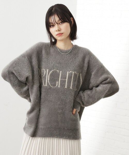 THE SHOP TK (ザ ショップ ティーケー )の「ベルベットフェザー ロゴニットプルオーバー(Tシャツ/カットソー・レディース・ワインレッド/ネイビー/チャコールグレー/ナチュラル・12/13)」の2枚目の写真