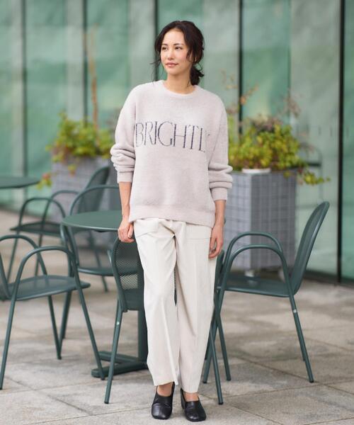 THE SHOP TK (ザ ショップ ティーケー )の「ベルベットフェザー ロゴニットプルオーバー(Tシャツ/カットソー・レディース・ワインレッド/ネイビー/チャコールグレー/ナチュラル・12/13)」の6枚目の写真