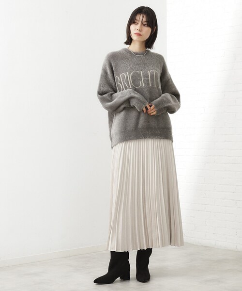 THE SHOP TK (ザ ショップ ティーケー )の「ベルベットフェザー ロゴニットプルオーバー(Tシャツ/カットソー・レディース・ワインレッド/ネイビー/チャコールグレー/ナチュラル・12/13)」の9枚目の写真