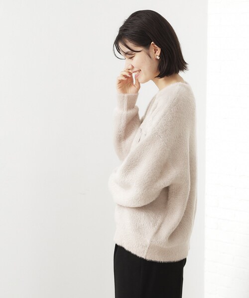 THE SHOP TK (ザ ショップ ティーケー )の「ベルベットフェザー ロゴニットプルオーバー(Tシャツ/カットソー・レディース・ワインレッド/ネイビー/チャコールグレー/ナチュラル・12/13)」の11枚目の写真