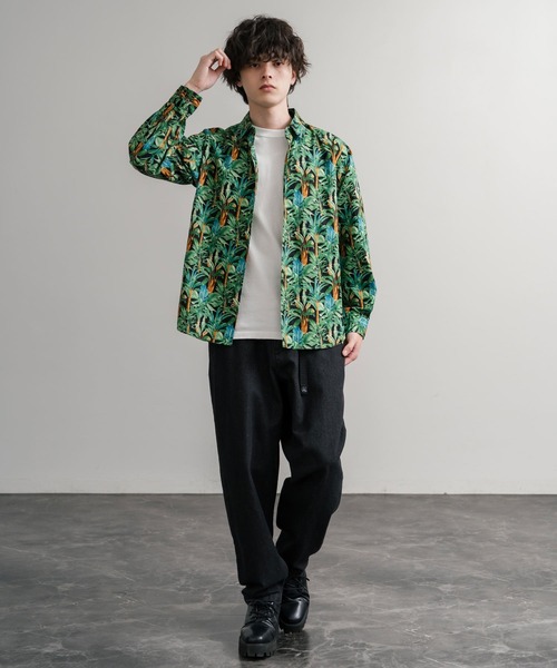 Audience(オーディエンス)の「Upscape Audience 日本製/国産プリントブロードワンウォッシュレギュラーカラー長袖テーパードシャツ AUD6664(シャツ/ブラウス・メンズ・ブラック/カーキ/オフホワイト/ブラック系/ベージュ/グリーン/アイボリー・M/L)」の22枚目の写真