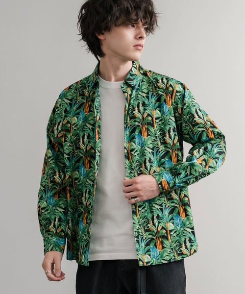 Audience(オーディエンス)の「Upscape Audience 日本製/国産プリントブロードワンウォッシュレギュラーカラー長袖テーパードシャツ AUD6664(シャツ/ブラウス・メンズ・ブラック/カーキ/オフホワイト/ブラック系/ベージュ/グリーン/アイボリー・M/L)」の10枚目の写真