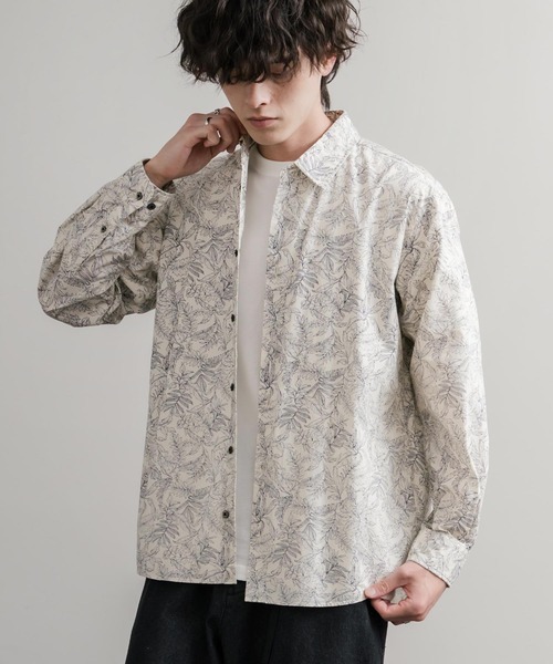 Audience(オーディエンス)の「Upscape Audience 日本製/国産プリントブロードワンウォッシュレギュラーカラー長袖テーパードシャツ AUD6664(シャツ/ブラウス・メンズ・ブラック/カーキ/オフホワイト/ブラック系/ベージュ/グリーン/アイボリー・M/L)」の18枚目の写真