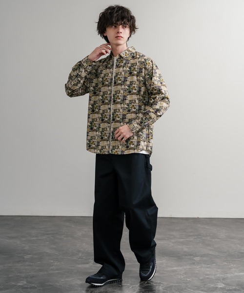 Audience(オーディエンス)の「Upscape Audience 日本製/国産プリントブロードワンウォッシュレギュラーカラー長袖テーパードシャツ AUD6664(シャツ/ブラウス・メンズ・ブラック/カーキ/オフホワイト/ブラック系/ベージュ/グリーン/アイボリー・M/L)」の20枚目の写真