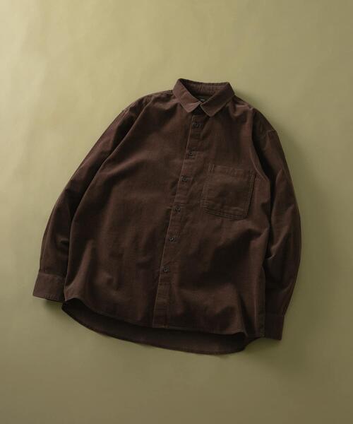 ITEMS URBANRESEARCH（アイテムズ アーバンリサーチ）の「Souplement Corduroy Shirts（シャツ/ブラウス・メンズ・チャコールグレー/ブラウン/ブラック・MEDIUM/LARGE）」の4枚目の写真