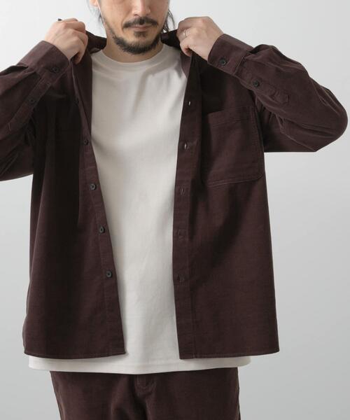 ITEMS URBANRESEARCH（アイテムズ アーバンリサーチ）の「Souplement Corduroy Shirts（シャツ/ブラウス・メンズ・チャコールグレー/ブラウン/ブラック・MEDIUM/LARGE）」の6枚目の写真