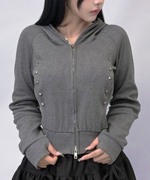 FOLLOWIN（フォロウィン）の「２color/スタッズダブルジップパーカー（パーカー）」