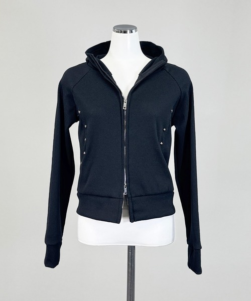 FOLLOWIN（フォロウィン）の「２color/スタッズダブルジップパーカー（パーカー・レディース・グレー/ブラック・FREE）」の9枚目の写真