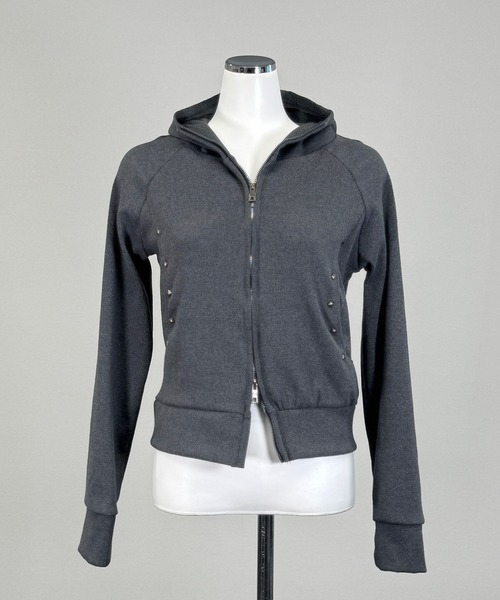 FOLLOWIN（フォロウィン）の「２color/スタッズダブルジップパーカー（パーカー・レディース・グレー/ブラック・FREE）」の8枚目の写真