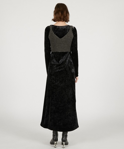 PRANK PROJECT(プランクプロジェクト)の「ニットコンビベロアワンピース / Knit Combination Velour One-Piece(ワンピース・レディース・ブラウン/ブラック・36/38)」の8枚目の写真