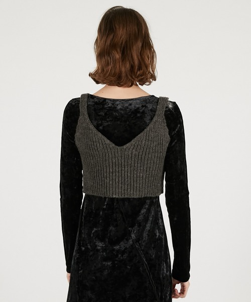 PRANK PROJECT(プランクプロジェクト)の「ニットコンビベロアワンピース / Knit Combination Velour One-Piece(ワンピース・レディース・ブラウン/ブラック・36/38)」の5枚目の写真