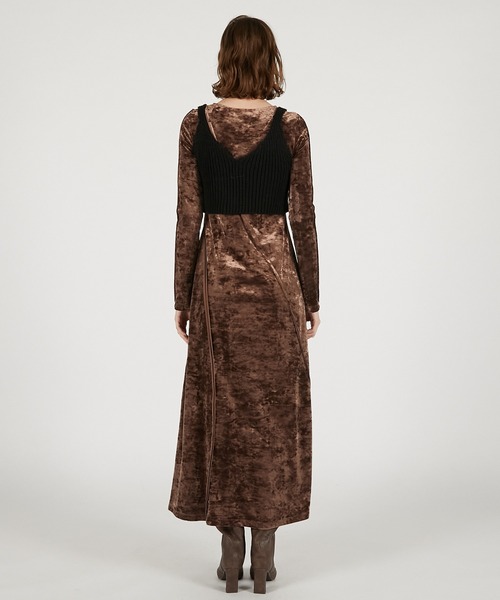 ニットコンビベロアワンピース / Knit Combination Velour One-Piece
